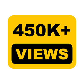 450K views on transparent background