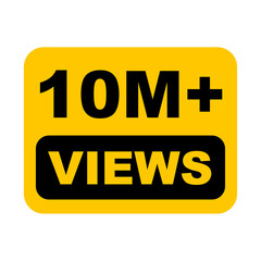 10M views,  10 million views on transparent background