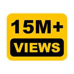 15M views,  15 million views on transparent background