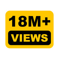 18M views,  18 million views on transparent background