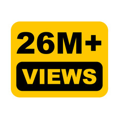 26M views,  26 million views on transparent background