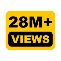28M views,  28 million views on transparent background