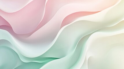 Soft, flowing abstract waves in pastel colors create a serene and calming background.