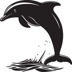 silhouette of a dolphin jumping