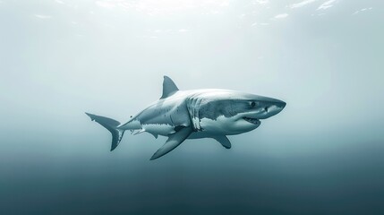 Obraz premium Great White Shark Underwater