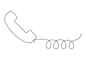 Vector illustration of phone receiver continuous single line drawing