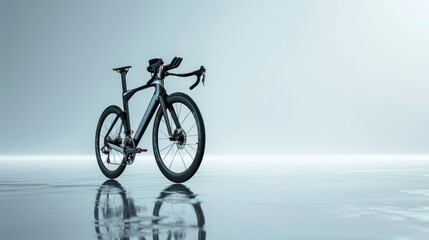 Fototapeta premium Modern Road Bike Reflecting on Water