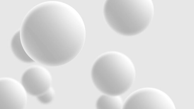 Balls Looping Animation, Group of white Balls, flying circle ball, Grey Balls floating motion, white Spheres Abstract animation, Ball Green screen