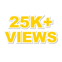 25K views on transparent background