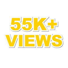 55K views on transparent background