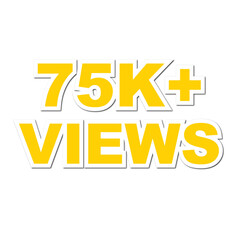 75K views on transparent background