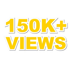 150K views on transparent background