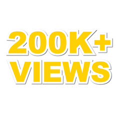 200K views on transparent background