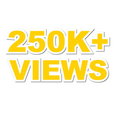 250K views on transparent background