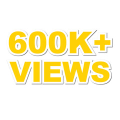 600K views on transparent background