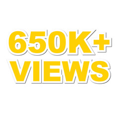 650K views on transparent background