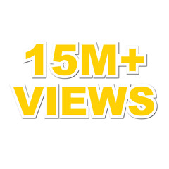 15M views,  15 million views on transparent background