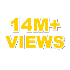 14M views,  14 million views on transparent background