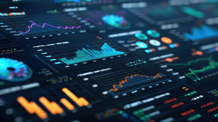 Fototapeta premium A digital wealth dashboard showing real-time updates on stock portfolios, digital assets, and automated investment strategies.