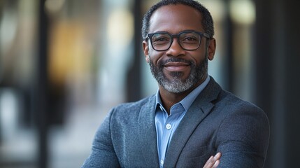 powerful image of an African-American business leader showcasing their influence and expertise in a corporate setting underlining the importance of collaboration and motivation for achieving business 