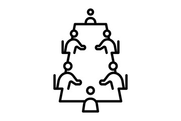 Meeting icon. Related to interaction. suitable for web site, app, user interfaces. Line icon style