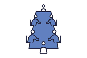 Meeting icon. Related to interaction. suitable for web site, app, user interfaces. flat line icon style