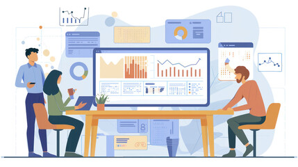 Fototapeta premium A direct-to-consumer business reviewing customer feedback and sales data, discussing how to improve product offerings and build stronger relationships with their audience.