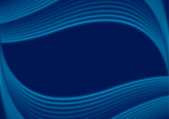 Fototapeta premium Blue smooth wavy lines abstract modern background. Vector digital elegant art design