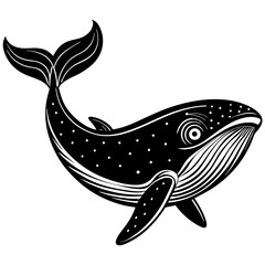 whale silhouette vector illustration 