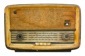 Traditional antique radio isolated to PNG file