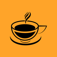 Coffee cup vector art illustration logo design
