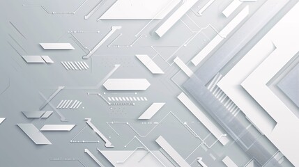 Technology banner design with white and grey arrows