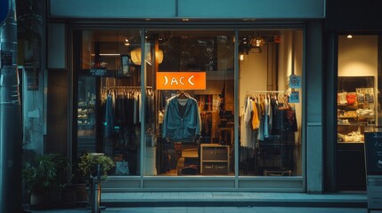 Obraz premium Stylish Fashion Boutique with Black Friday Sale Signs in Window