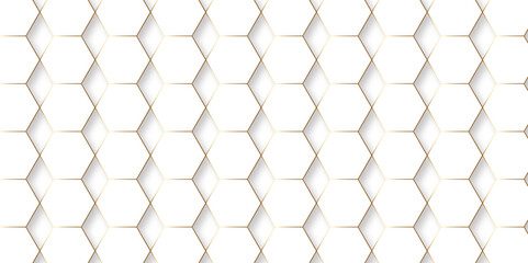 Abstract pattern with hexagonal white and gray technology line paper background. Hexagonal 3d vector grid tile and mosaic structure simple style hexagonal graphic concept. Futuristic surface design.	
