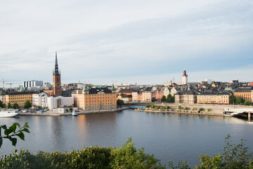 Aerial view of Stockholm gamla stan, sunny day