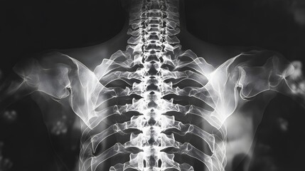 Detailed 3D Render of Human Spinal Column and Ribcage