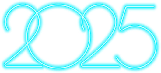 blue neon 2025 new year