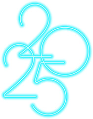 blue neon 2025 new year