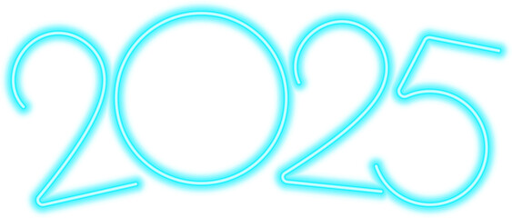 blue neon 2025 new year