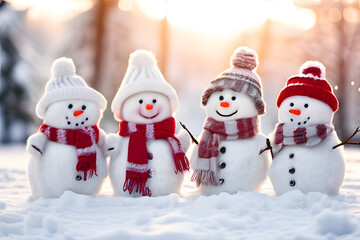 Obraz premium snowman on the snow