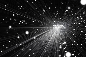 Obraz premium Glowing dots and thin rays of light. background image