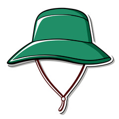 Sticker design with green bucket hat (10)