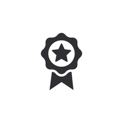 Achievement badge. Certificate icon. Premium quality. Achievement or award grant. Gold seal. Gold medal. Medal with a star. Star icon. Quality checking. Star icon. Quality guarantee. Game icon. Seal