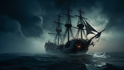pirate ship in the sea