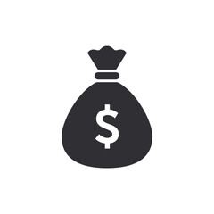 Money bag with dollar icon. Money bag icon. Income growth. Business and finance. Dollar sign. Cash icon. Money icon. Cash back. Investment. Cartoon money bag. Bag of coins. Financial savings. Payment 