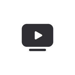 Play icon. Play button. Video sign. Media Player video. Multimedia Symbol. Youtube icon. Logo template. Monitor screen. Display icon. Media sign. Video player. TV sign. Media Player button. Stream 