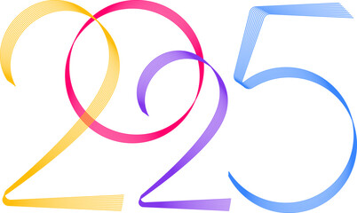 colorful 2025 new year