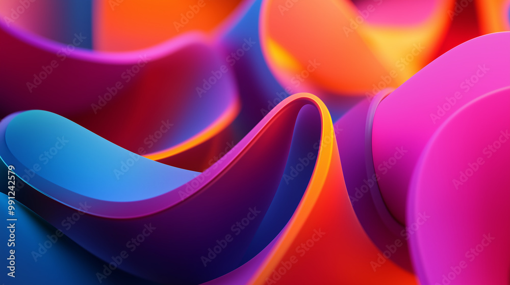 Aufkleber colorful abstract modern background with organic shapes flowing and merging seamlessly