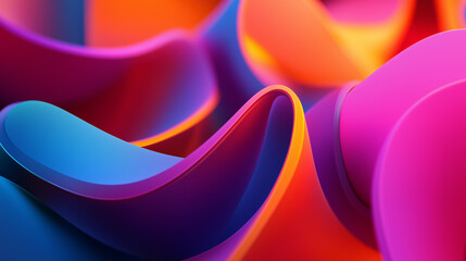 Colorful abstract modern background with organic shapes flowing and merging seamlessly