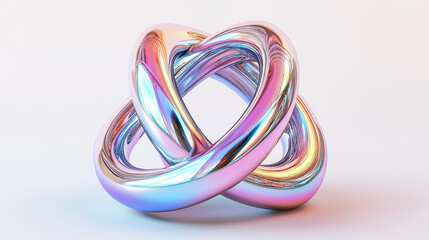 Abstract holographic torus knot forming intricate pattern